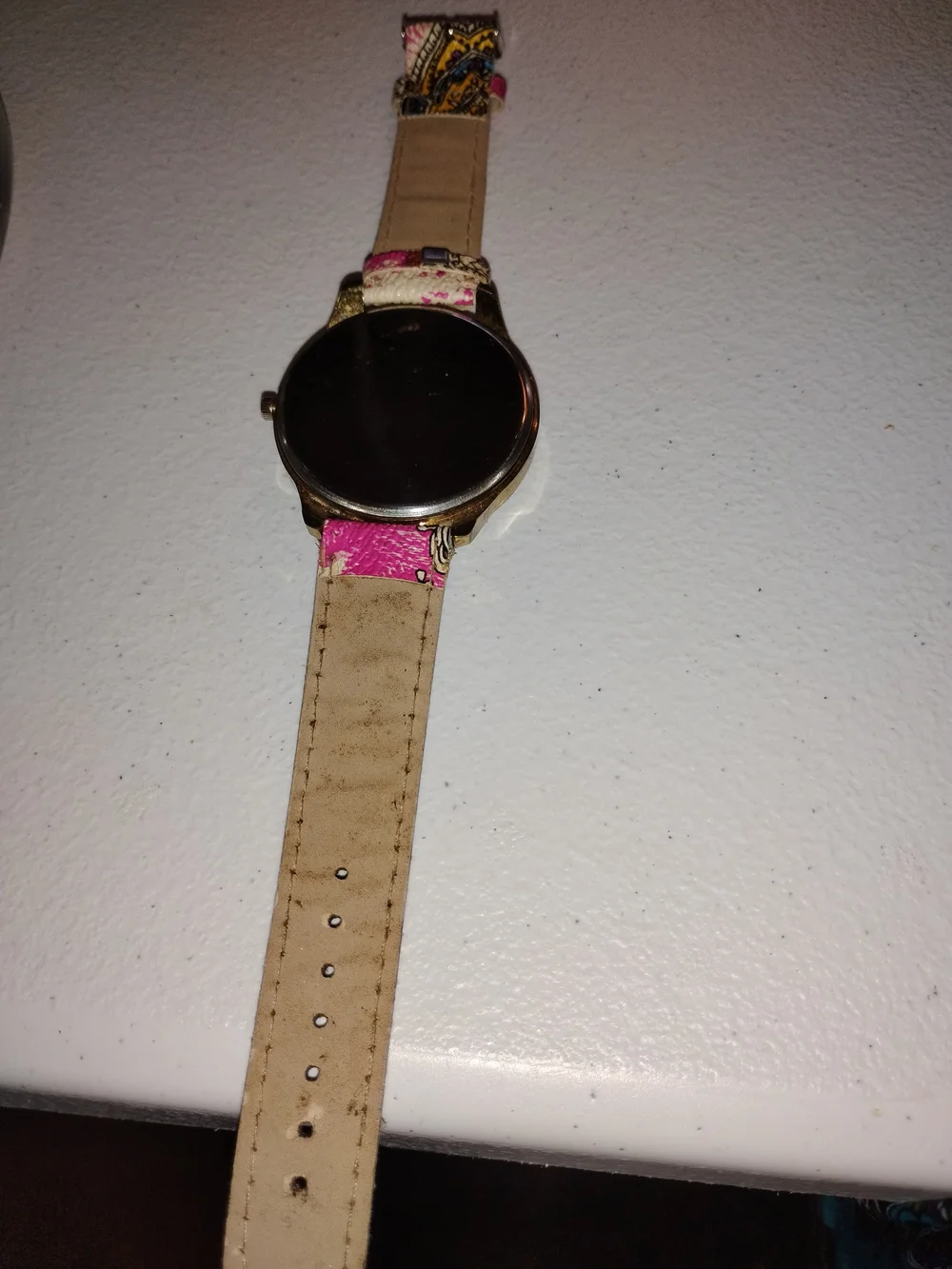 Floral Pink Owl Accent Women's Fashion Watch